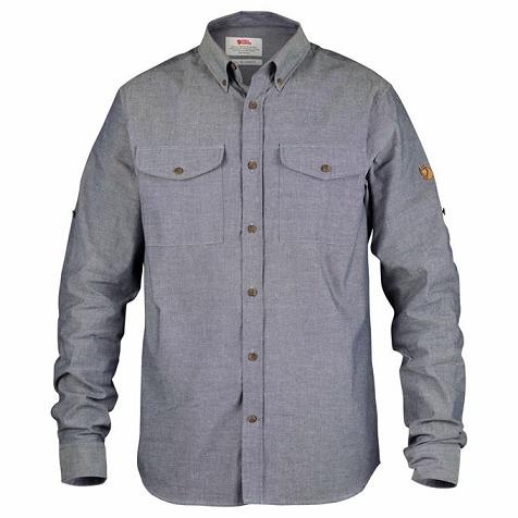 Fjällräven Övik Shirts Navy Singapore For Men (SG-606248)